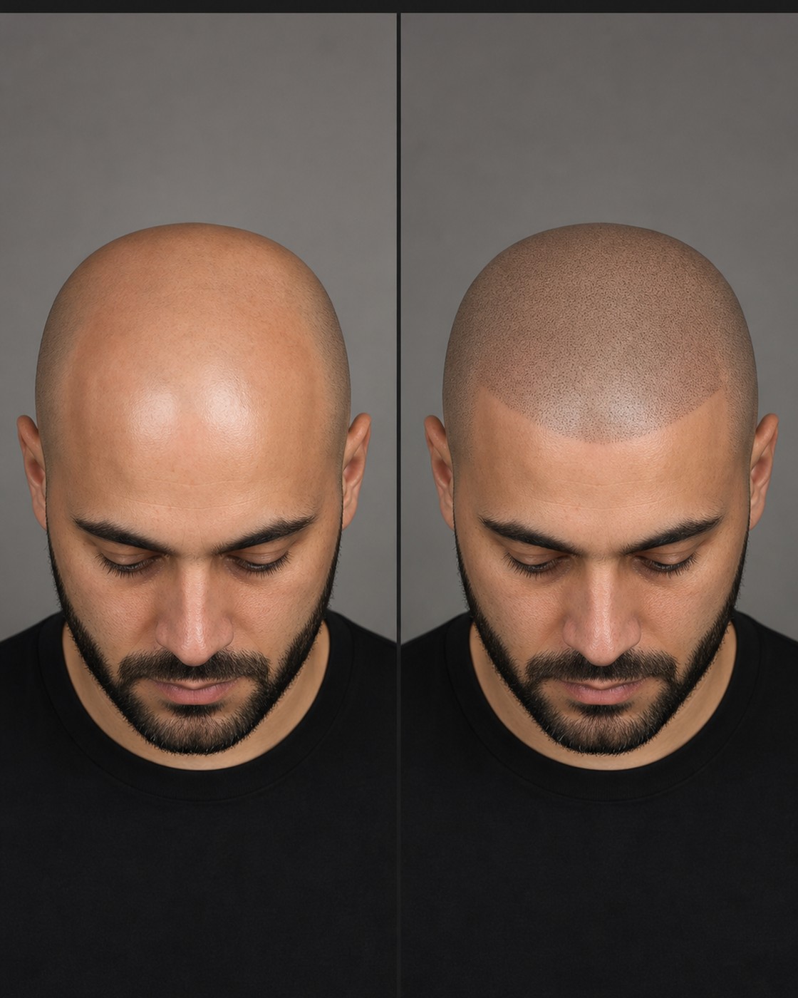 Before and after scalp micropigmentation — case 2
